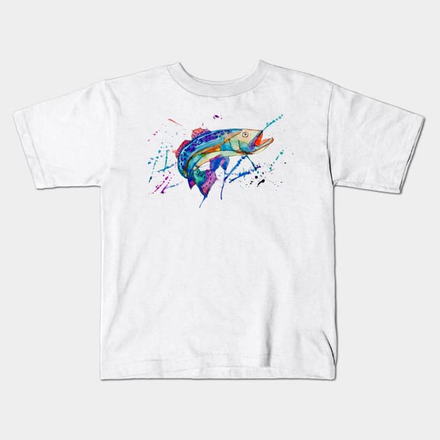 Wild catch Kids T-Shirt by Whettpaint